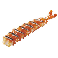 Grilled Shrimp with Sauce Isolated on PNG Transparent Background