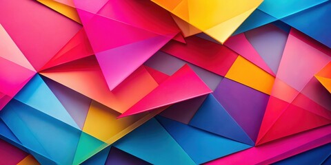 Fototapeta premium Abstract artwork with colorful overlapping shapes in pink, blue, red, and yellow hues, abstract, art, colorful, overlapping, shapes