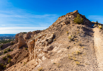 Sandstone Cliffs at The Nambe Badlands, Nambe, New Mexico, USA