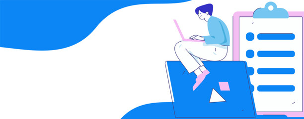 Personnel doing job interview flat vector concept operation hand drawn illustration
