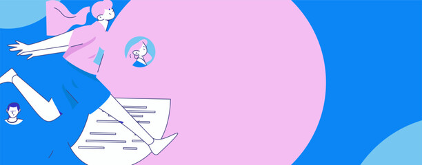 Personnel doing job interview flat vector concept operation hand drawn illustration
