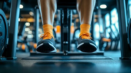 Gym Goers Legs And Feet In Orange Socks