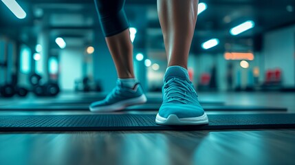 Woman Exercising In A Modern Fitness Gym