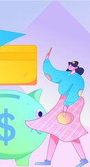 Online shopping payment security character flat vector concept operation hand drawn illustration
