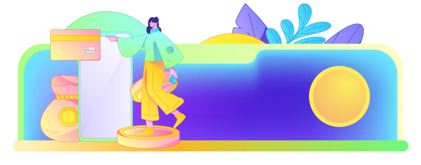 Online shopping payment security character flat vector concept operation hand drawn illustration
