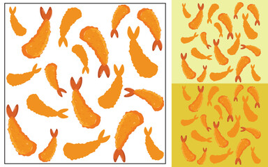 Shrimp tempura food pattern design vector