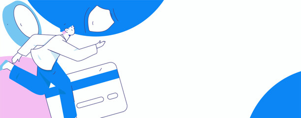 Online shopping payment security character flat vector concept operation hand drawn illustration
