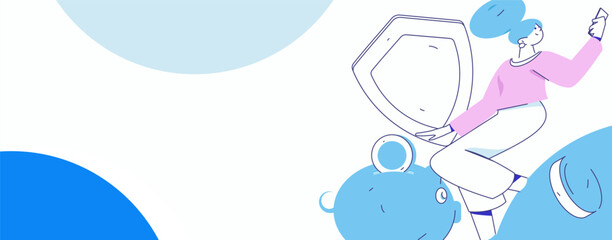 Online shopping payment security character flat vector concept operation hand drawn illustration
