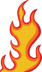 Fire Frame Illustration in Red and Orange Color Design.  Isolated on White Background