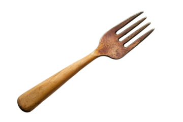 Wooden Handle Garden Fork with Isolated on Transparent Background