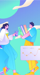 Communicate with consultants flat vector character concept operation hand drawn illustration
