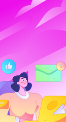 Communicate with consultants flat vector character concept operation hand drawn illustration
