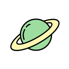 Planets in space doodle icon