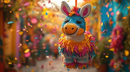 Colorful Donkey Pinata Ready For A Festive Celebration