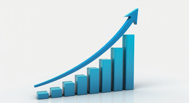  A chart illustrating financial growth through upward-trending lines and bar graphs