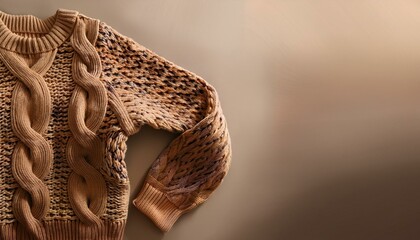 Cozy cable knit sweater in autumnal tones.