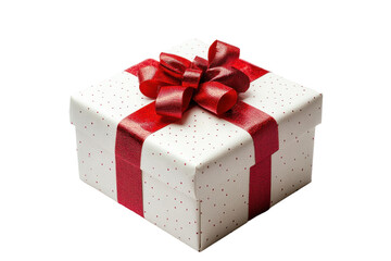 Obraz premium Colorful Gift Box with Polka Dots and Stripes Isolated on Transparent Background