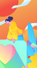 Communicate with consultants flat vector character concept operation hand drawn illustration
