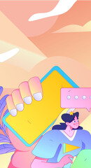 Communicate with consultants flat vector character concept operation hand drawn illustration
