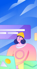 Communicate with consultants flat vector character concept operation hand drawn illustration
