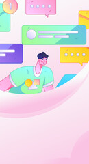 Communicate with consultants flat vector character concept operation hand drawn illustration
