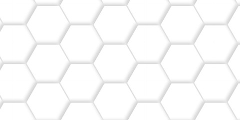 Realistic geometric pattern White Hexagonal texture. Luxury White Pattern. 3D Futuristic abstract honeycomb mosaic white background. geometric mesh cell texture. modern futuristic wallpaper.