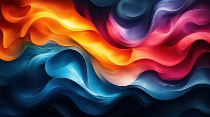 Fototapeta premium Abstract Colorful Waves Flowing Design