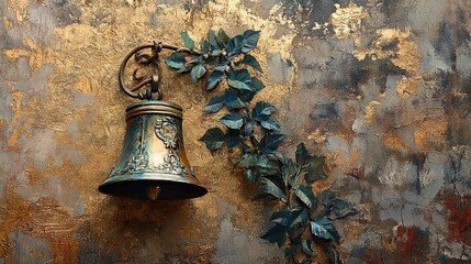 Obraz premium Ornate Antique Bell with Vine: A Glimpse into History