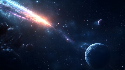Obraz premium Cosmic Event Planets Stars And Nebula In Space