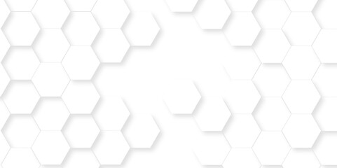 Fototapeta premium Realistic geometric pattern White Hexagonal texture. Luxury White Pattern. 3D Futuristic abstract honeycomb mosaic white background. geometric mesh cell texture. modern futuristic wallpaper.