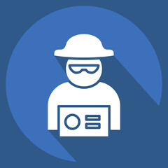 Icon Warrant. related to Justice symbol. long shadow style. simple design editable