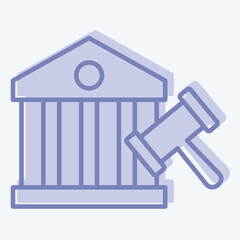 Icon Court. related to Justice symbol. two tone style. simple design editable