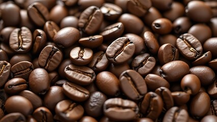 Coffee beans on a wooden background, close up&mdash;coffee beans background. generated by AI