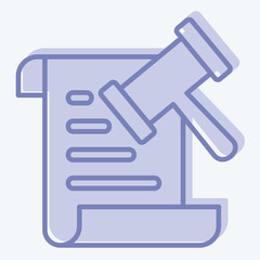 Icon Law. related to Justice symbol. two tone style. simple design editable