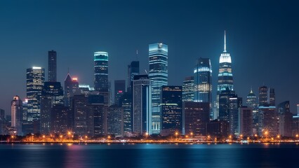 Hong Kong skyline at night. Hong Kong is the largest city in the world. generated by AI