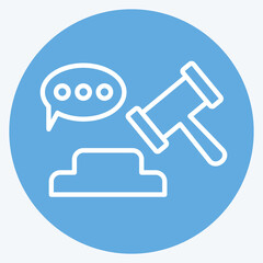 Icon Verdict. related to Justice symbol. blue eyes style. simple design editable