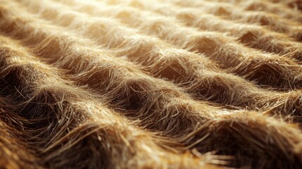 Obraz premium Close-up of a Wavy Field of Hay in Sunlight
