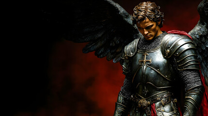 Dark Angel: Fallen Warrior in Armor, Dramatic Pose, Gothic Fantasy