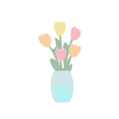 Modern floral flat vector illustration