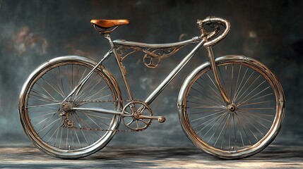 Gleaming Chrome Vintage Bicycle: A Timeless Classic
