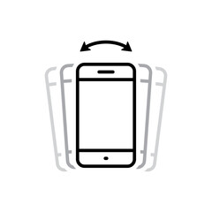 Shake phone icon isolated on white background. Shaking cellphone sign symbol. Smartphone prohibition concept