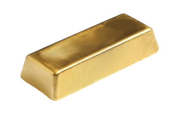Single Gold Bar with Serial Number with isolated on transparent background