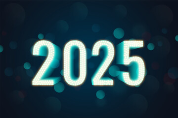 silver sparkling 2025 new year holiday background