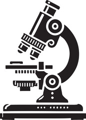 Microscope Silhouette Vector Icon Illustration - High-Quality Science Graphic