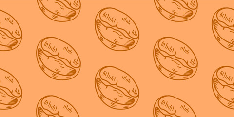coffee background. Coffee beans pattern background. Coffee beans wallpaper. Coffee Beans Illustration for packaging.