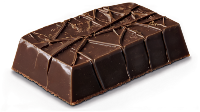 Chocolate isolated on white background, side view. Transparent Background