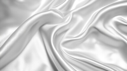Obraz premium Draped White Satin Fabric with Smooth, Flowing Texture
