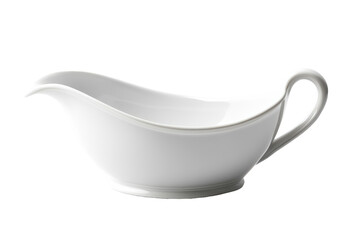Elegant White Gravy Boat with a Saucer with isolated on transparent background