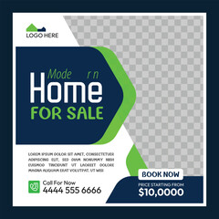 modern home for sale ad Instagram post template design