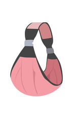 Baby carrier vector isolated on white background. Sling. Baby element, baby shower clipart in cartoon style. 